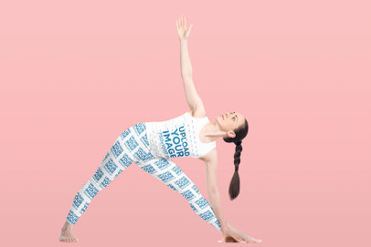 Tank Top and Leggings Mockup of a Woman Stretching 38271-r-el2