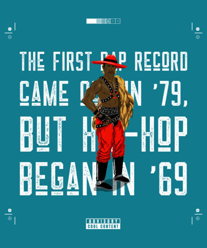 Hip-Hop T-Shirt Design Creator Featuring an Artist with an Extravagant Outfit 2620e