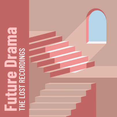 Album Cover Creator with the Illustration of a Pink Stairway 2636e