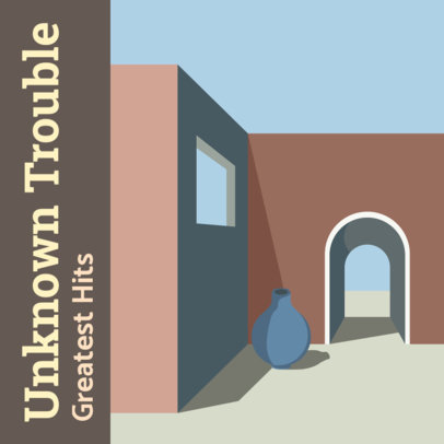 Album Cover Maker Featuring an Architectural Perspective Illustration 2636f