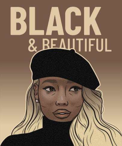 T-Shirt Design Creator Featuring a Beautiful Woman Illustration