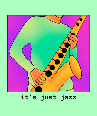 Jazz T-Shirt Design Creator Featuring a Saxophonist Illustration 2638h