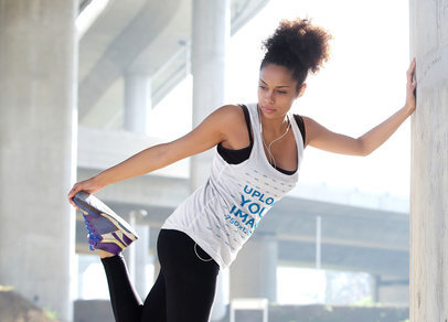 Tank Top Mockup of a Runner Stretching Her Legs 38064-r-el2