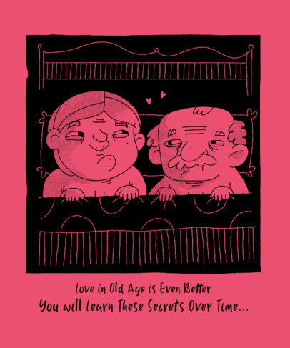 T-Shirt Design Template Featuring a Couple in Their Golden Years