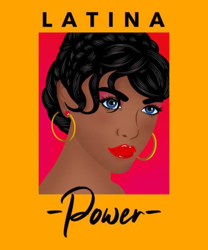 Illustrated T-Shirt Design Maker Featuring a Latin Woman Illustration