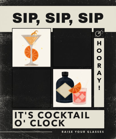 Retro T-Shirt Design Creator Featuring Cocktail Illustrations