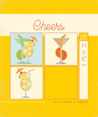 T-Shirt Design Creator Featuring Cocktails with Flowers