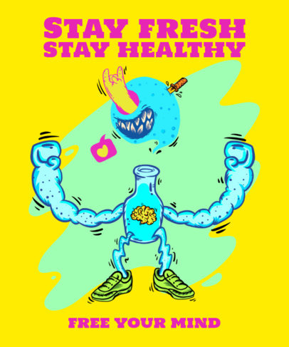 T-Shirt Design Generator Featuring a Customizable Bizarre Cartoon