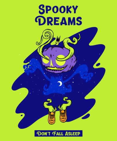 Illustrated T-Shirt Design Maker Featuring a Weird Cartoon Character