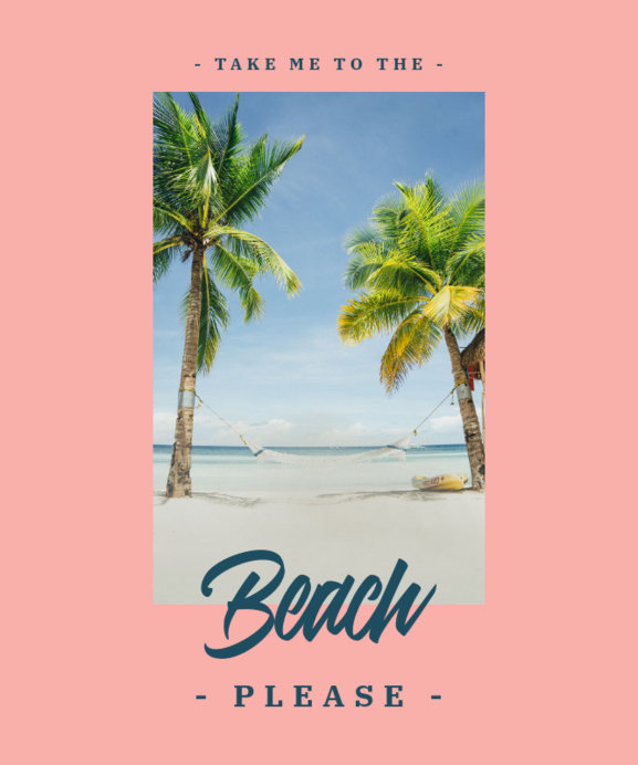 T-Shirt Design Creator Featuring a Picture of Two Palm Trees with a Beach Quote