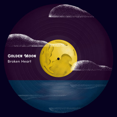 Vinyl Record Design Maker Featuring a Calm Sea Landscape 2625b