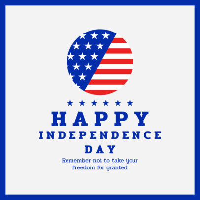 Patriotic Instagram Post Template for Independence Day 