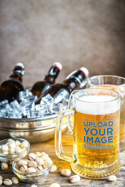 Beer Glass Mockup Featuring Some Pistachio Nuts 36135-r-el2