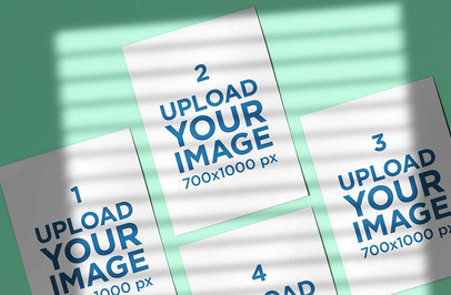 Mockup of Four Flyers on a Wall 4830-el1