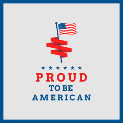 Instagram Post Design Maker with an American Flag and Quote