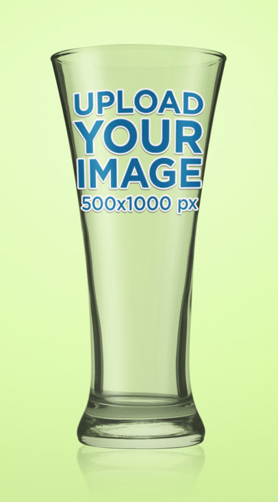 Mockup of an Empty Beer Glass with a Customizable Background