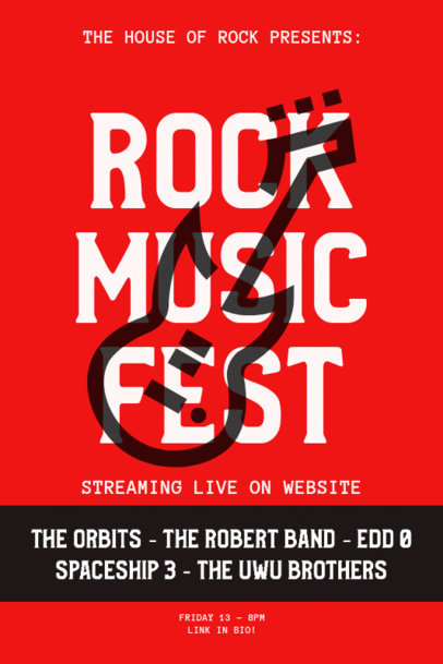 Poster Design Maker with a Guitar Graphic for a Music Festival 1902a-el1