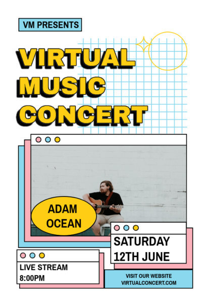 Poster Design Template for an Independent Musician Gig Featuring Trendy Graphics 1886-el1