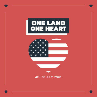 Instagram Post Creator Featuring an American Heart for Independence Day