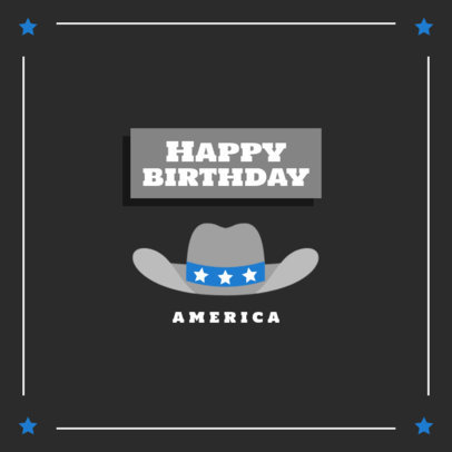 Instagram Post Creator for Independence Day with an American Hat