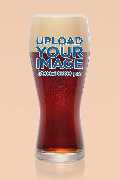 Mockup of a Tall Glass of Dark Beer 
