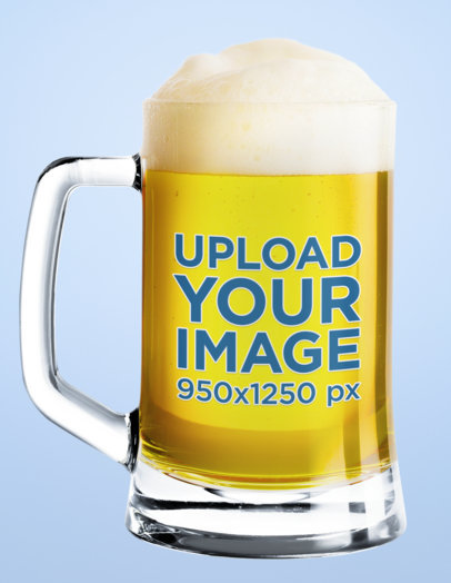 Plain Mockup of a Beer Glass with Customizable Background