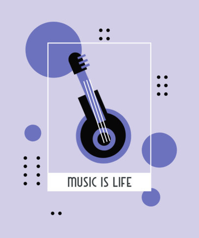 T-Shirt Design Maker Featuring Music-Themed Graphics with Geometric Shapes