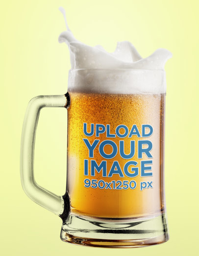 Mockup of a Bubbling Beer Glass with Splashing Foam 35657-r-el2