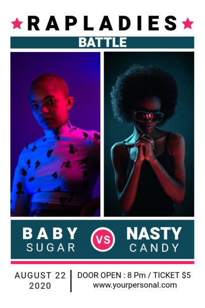 Poster Design Template for a Music Battle 1896-el1