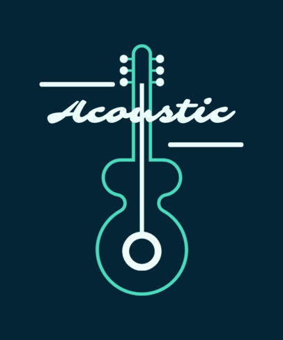 T-Shirt Design Template Featuring an Abstract Guitar Illustration
