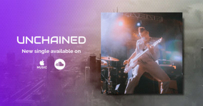 Facebook Post Template Featuring a Squared Photograph for a New Album Promo 2677h