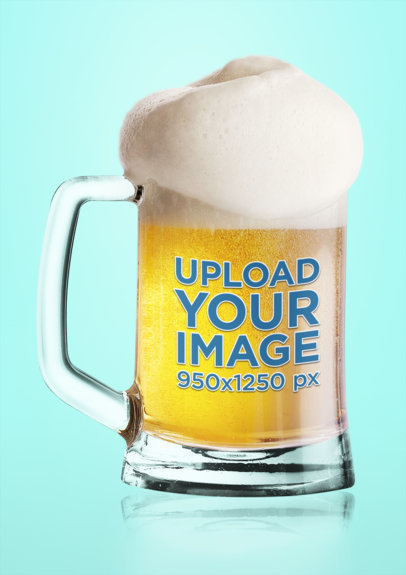 Mockup of a Small Beer Glass with a Customizable Background
