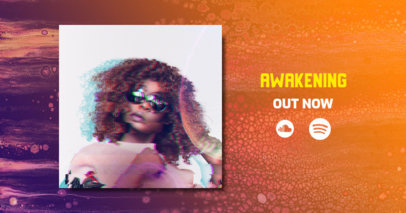 Facebook Post Maker Featuring a Gradient Color Background for New Music Promo 2677i