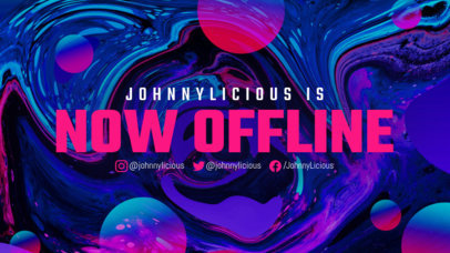 Futuristic Twitch Offline Banner Maker Featuring a Liquid-Texture Background 2670c