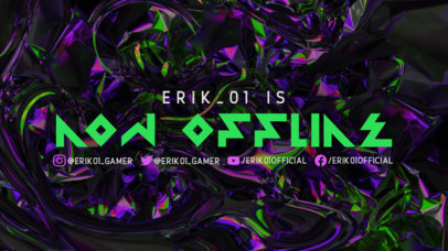Twitch Offline Banner Template Featuring a Dark Iridescent Background 2670i