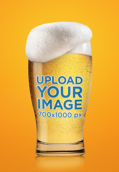 Mockup of a Beer Glass with Dripping Foam 35658-r-el2