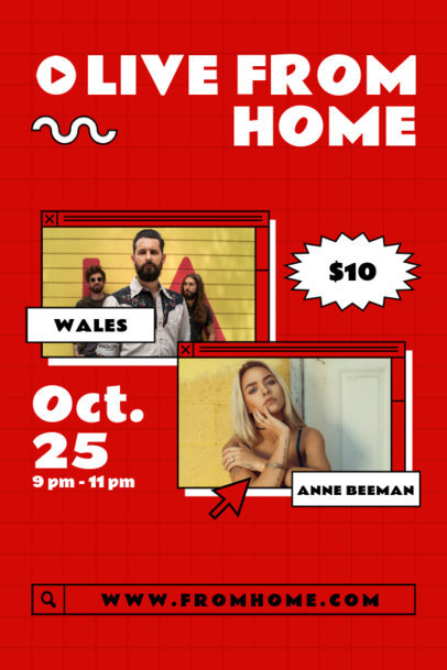 Poster Design Creator for a Live Music Session at Home 1888a-el1