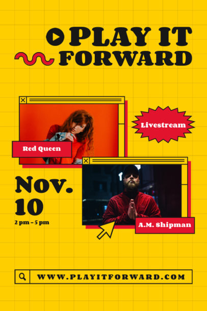 Retro-Themed Poster Design for a Music Show Livestream 1888c-el1