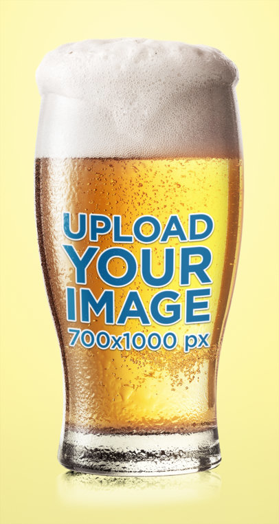 Mockup of a Beer Glass Featuring a Customizable Background