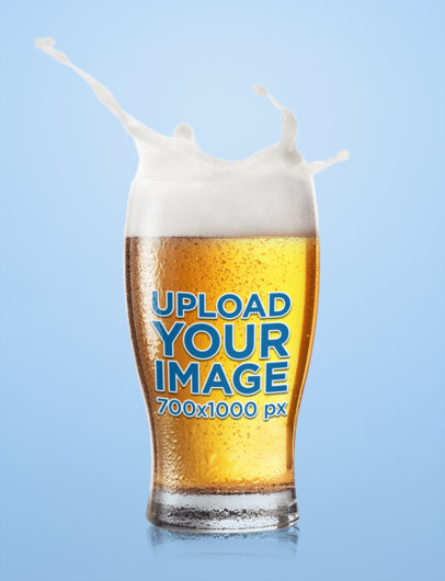 Mockup of a Beer Glass with Splashing Foam 35656-r-el2