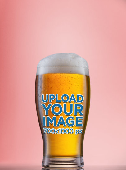 Mockup of a Beer Glass with Foam on Top