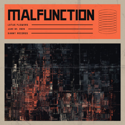 Album Cover Design Maker with a Glitch Background for an R&B Singer