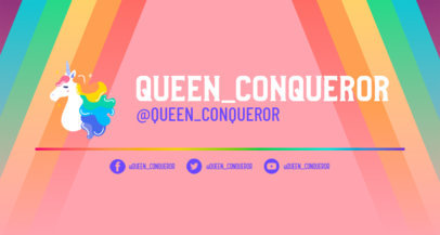Twitch Banner Template with a Unicorn Graphic 2668d