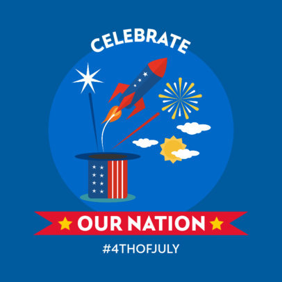 Patriotic Instagram Post Creator with a Patriotic Illustration