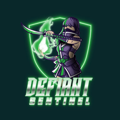 Gaming Logo Creator Featuring a Female Ninja Character