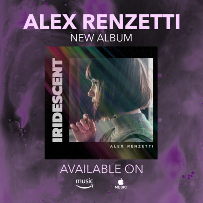 Instagram Post Maker for a Singer's New Album Announcement