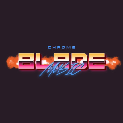 Logo Maker with an 80's Style Featuring Chromed Typeface 3398b