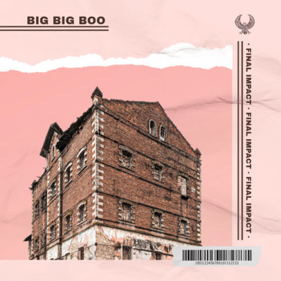 Album Cover Template Featuring an Old Building Photograph 1904b-el1