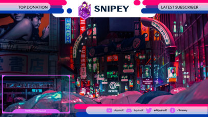 Twitch Overlay Template Featuring a City Background 2669h