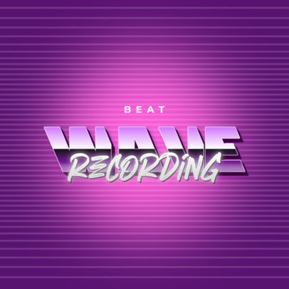 Logo Template Featuring a Gradient Background with Chrome Typeface 3398d